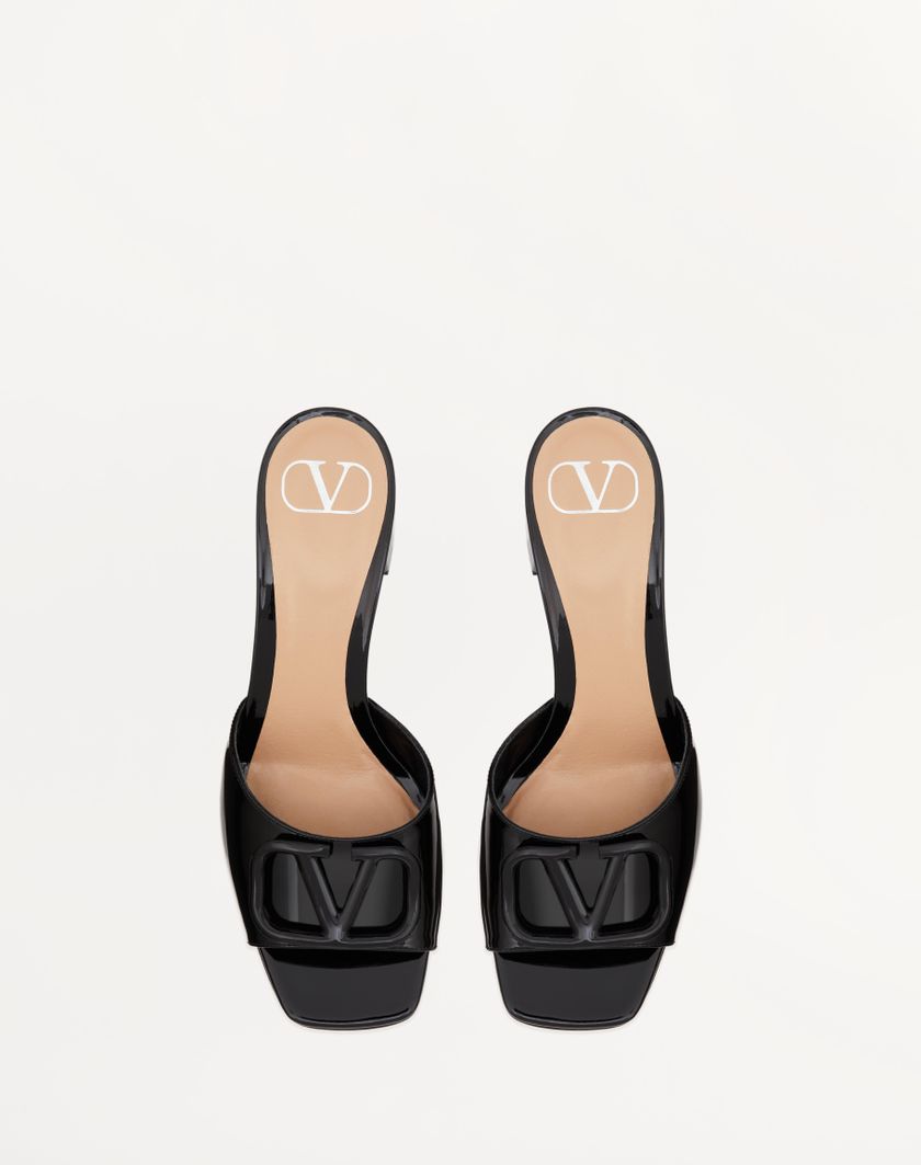 VLOGO SIGNATURE PATENT LEATHER SLIDE SANDAL 60MM - Image 4